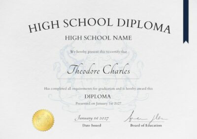 Free Vector | Paper texture certificate template with ornaments for high school