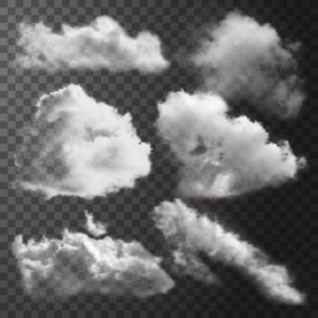 Free Vector | Realistic white clouds icon set with different shapes and sizes