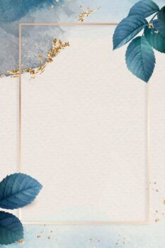 Free Vector | Rectangle gold frame with foliage pattern background