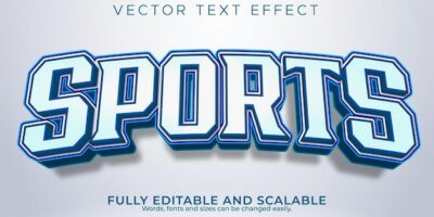 Free Vector | Sport text effect, editable basketball and football text style