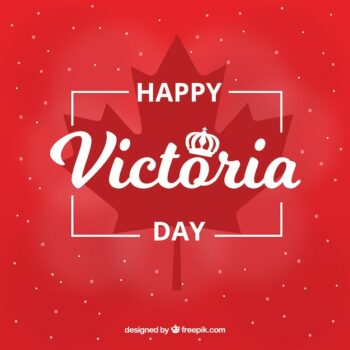 Free Vector | Victoria day background red leaf design
