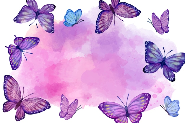 Free Vector | Watercolor colorful butterfly background