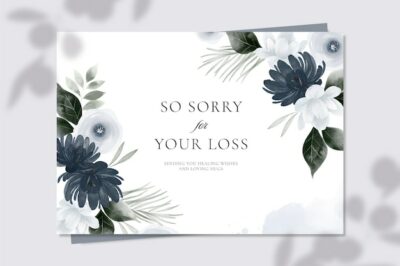 Free Vector | Watercolor floral condolence card template