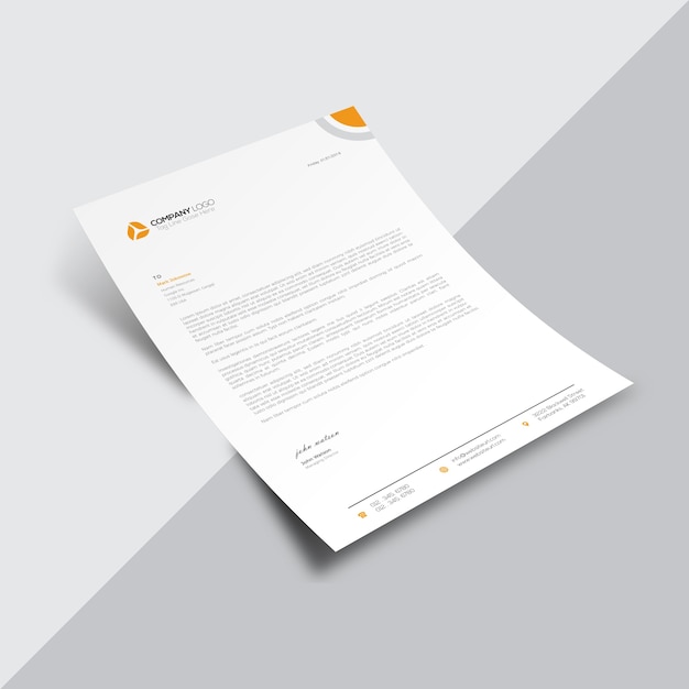 Free Vector | White business document with orange details