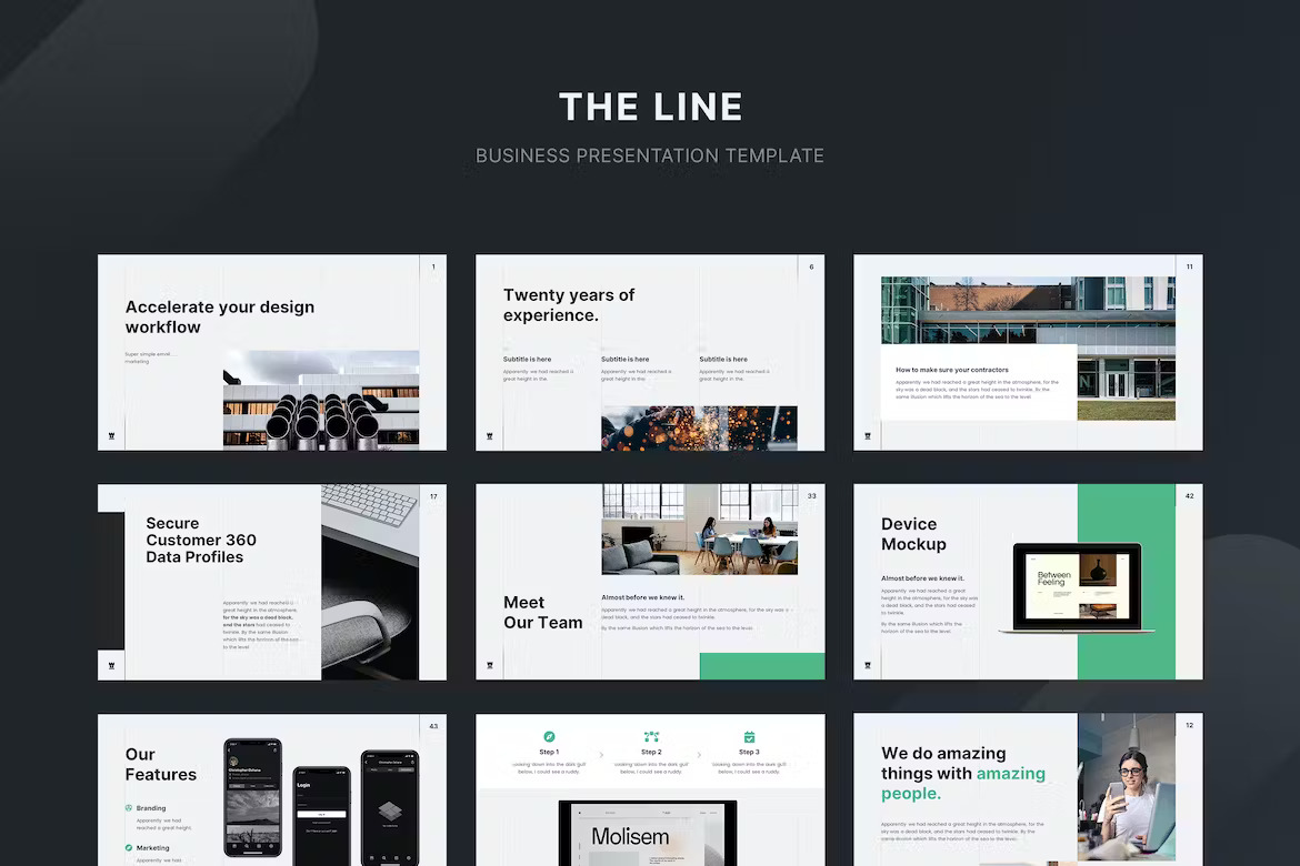 The Line Animated Business Template Keynote Template Free Download