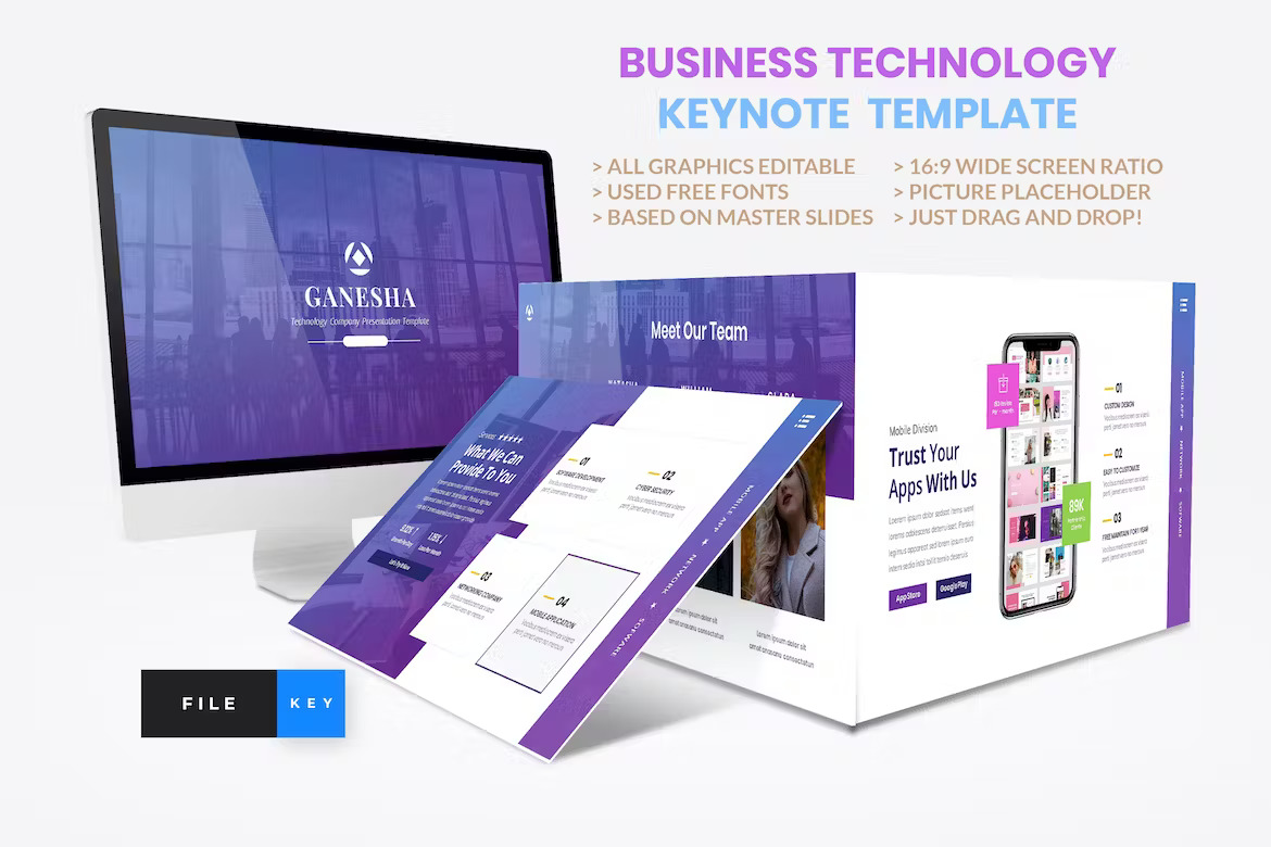 Business Technology Keynote Template Template Free Download