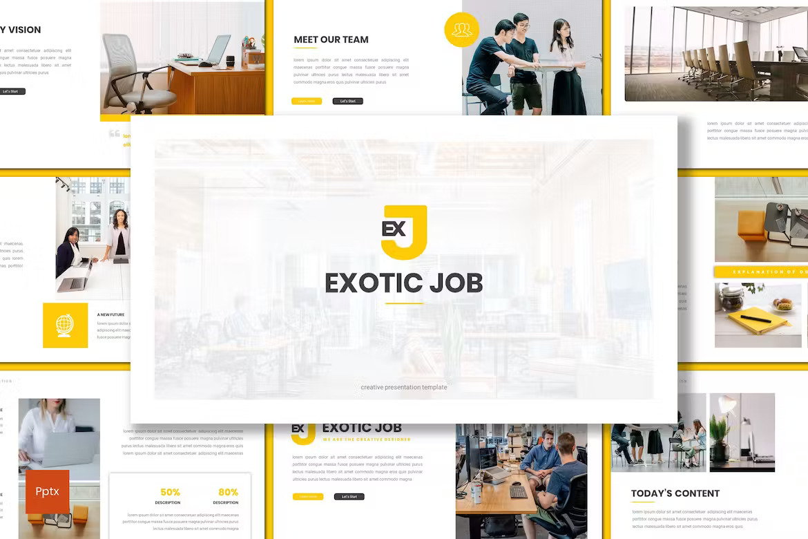 Exotic Job Business PowerPoint Template (WD5A36P) Template Free Download