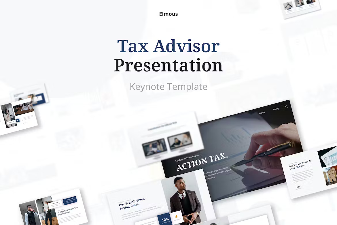 Action Tax Advisor Keynote Presentation Template GL6E2NF Template Free Download