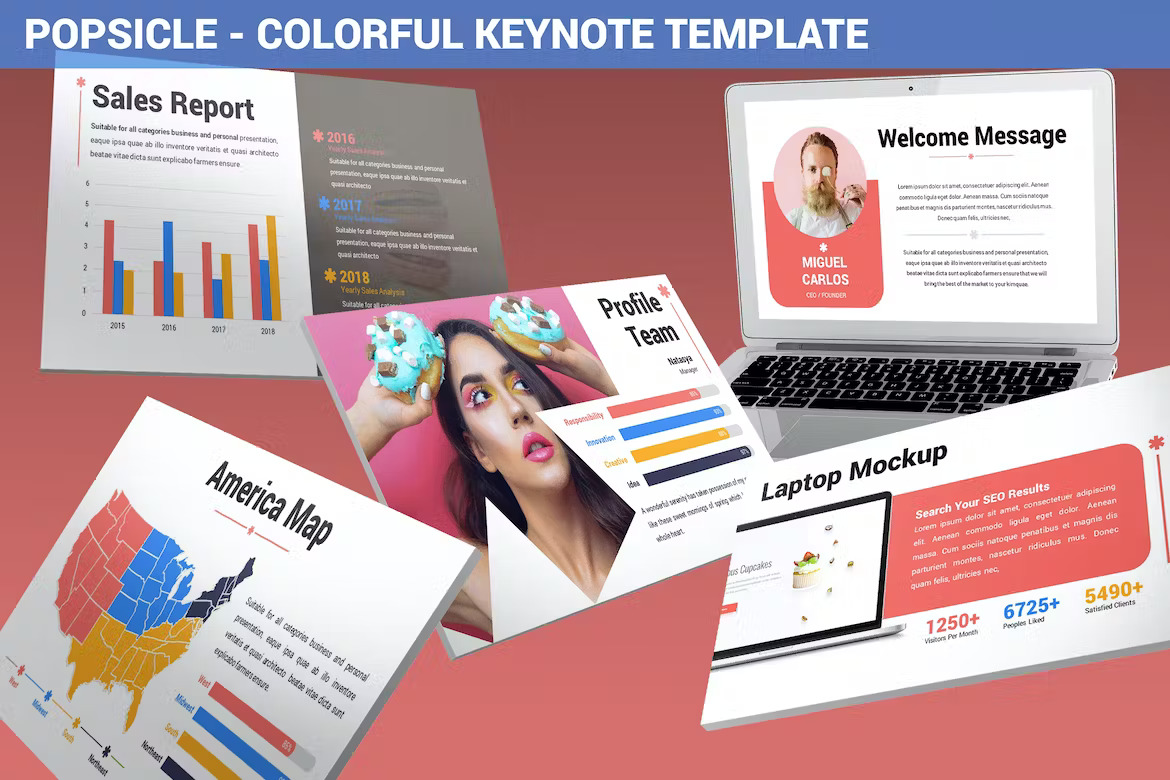 Popsicle Colorful Keynote Template Template Free Download