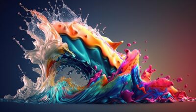 Free Photo | Abstract colorful splash 3d background generative ai background