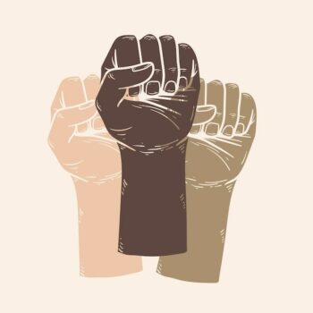 Free Photo | Colorful fists illustration equality campaign blm movement social media post