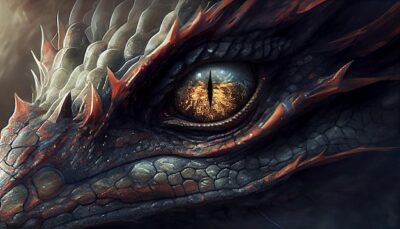 Free Photo | Eye of mythological dragon on fire generative ai