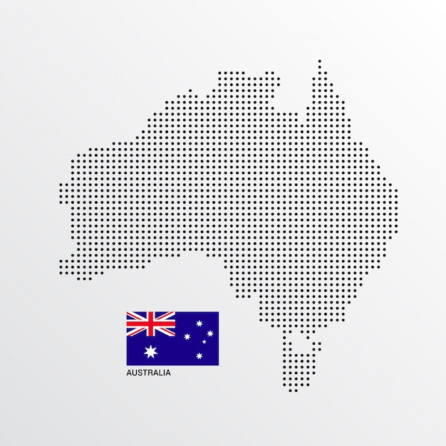Free Vector | Australia map design with flag and light background vector