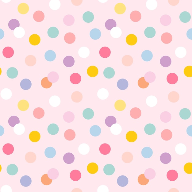 Free Vector | Background seamless pattern vector with cute pastel polka dots