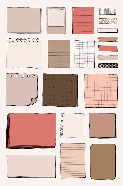 Free Vector | Blank reminder paper notes vector set