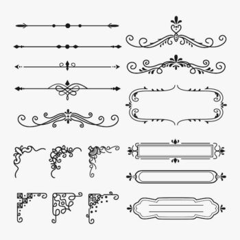 Free Vector | Calligraphic ornamental element collection