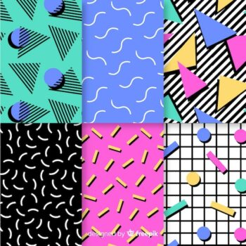 Free Vector | Colourful memphis pattern collection