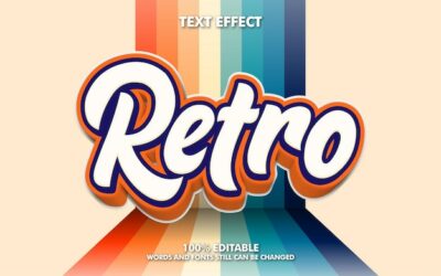 Free Vector | Editable retro text effecf with background