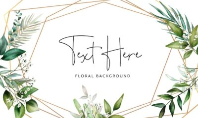 Free Vector | Elegant floral background with hand drawing leaves watercolor