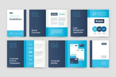 Free Vector | Flat brand manual brochure template