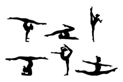 Free Vector | Flat design gymnast silhouette illustration