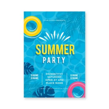 Free Vector | Flat design summer party poster