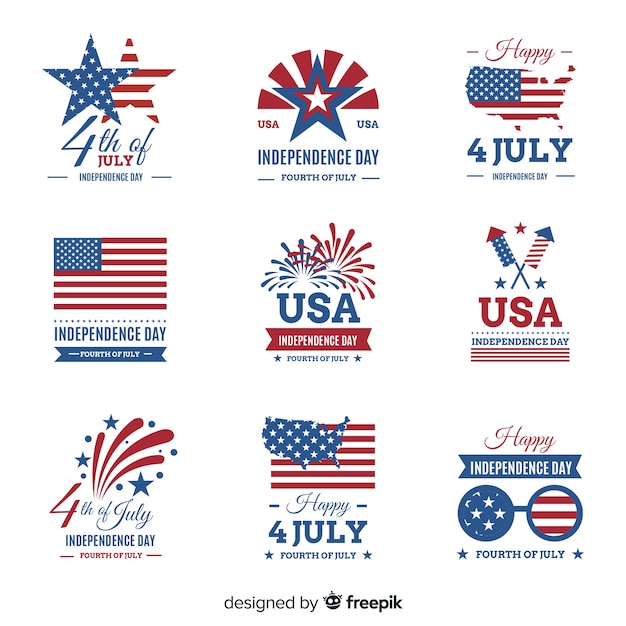 Free Vector | Fourth of july badge collection
