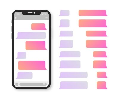 Free Vector | Gradient phone text bubble collection