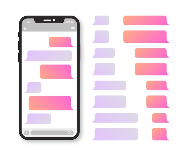 Free Vector | Gradient phone text bubble collection