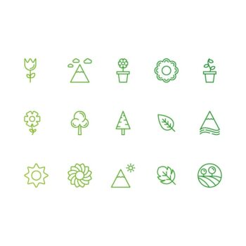 Free Vector | Green nature icons