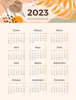 Free Vector | Hand drawn 2023 calendar template in spanish