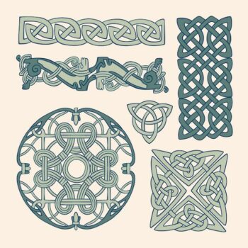 Free Vector | Hand drawn celtic borders ornament pack