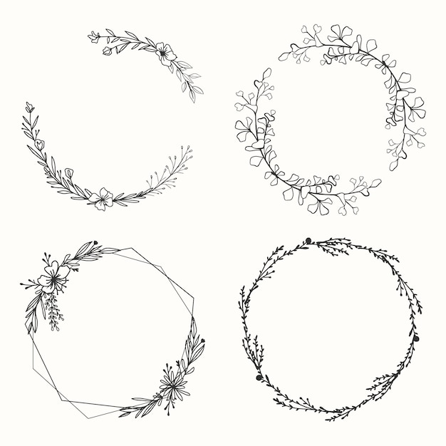 Free Vector | Hand drawn floral frame collection