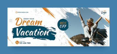 Free Vector | Hand drawn travel agency facebook cover