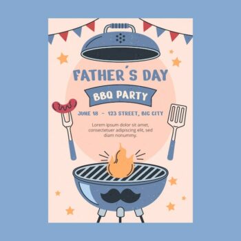 Free Vector | Hand drawn vertical poster template for father's day celebration