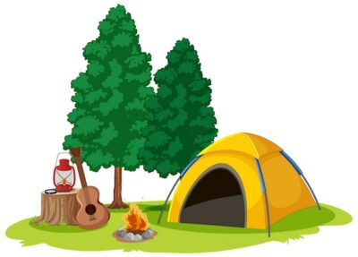 Free Vector | Isolated camping tent in nature