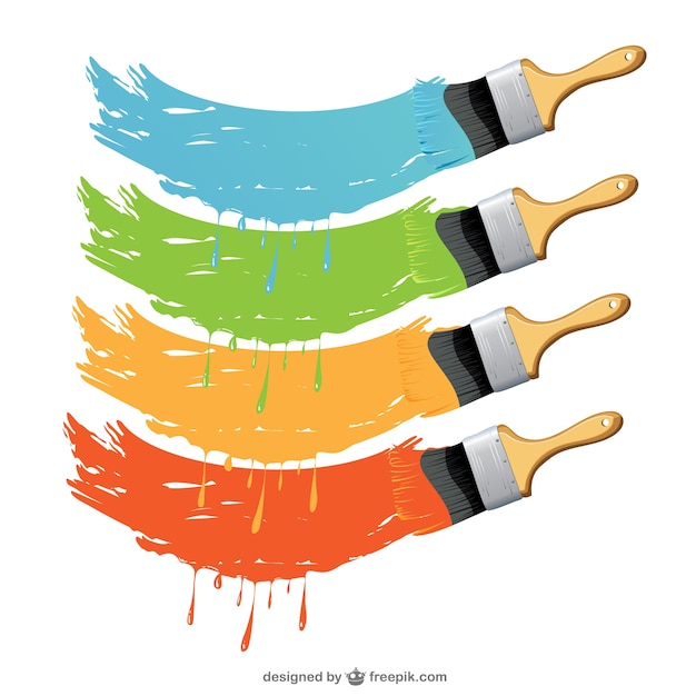Free Vector | Paint brushes in different colors