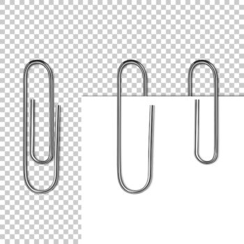 Free Vector | Paper page on clip illustration of 3d realistic metal clip with blank memo or white note sheet