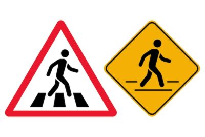 Free Vector | Pedestrian crossing signs set