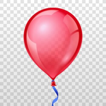 Free Vector | Realistic red balloon on transparent background