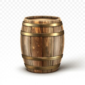Free Vector | Realistic wooden barrel for wine or beer