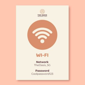 Free Vector | Retro the oasis restaurant wifi sign