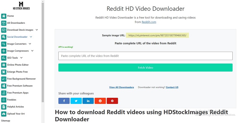  Reddit Video Downloader logo with a download symbol and text "Save and Share Reddit Videos"