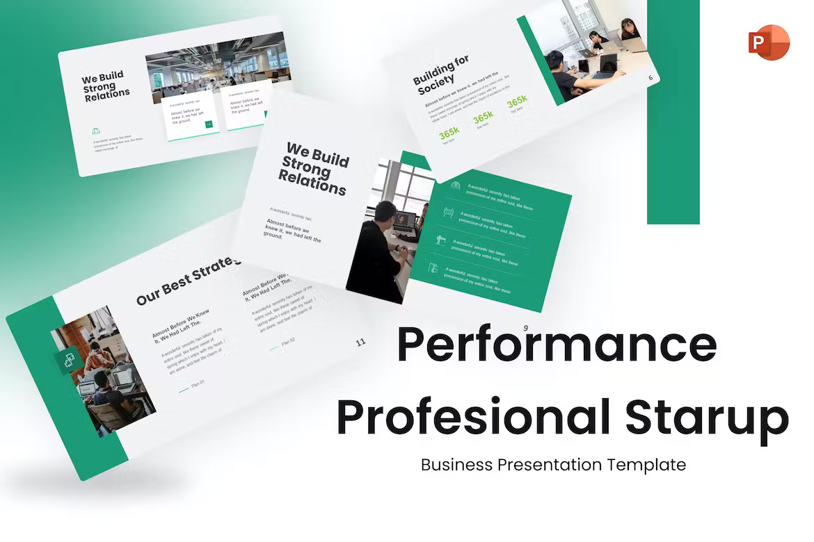 Performance Green Modern Business Presentation Template Free Download