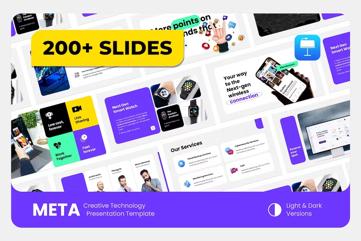 Meta Unique Slides Presentation v2 Keynote Template Free Download