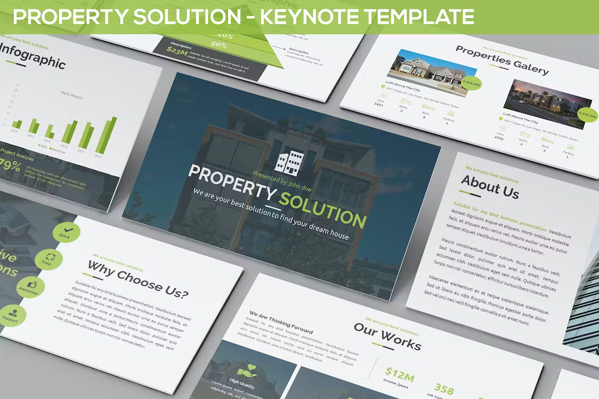 Property Solution Keynote Template UPG4X8 Template Free Download