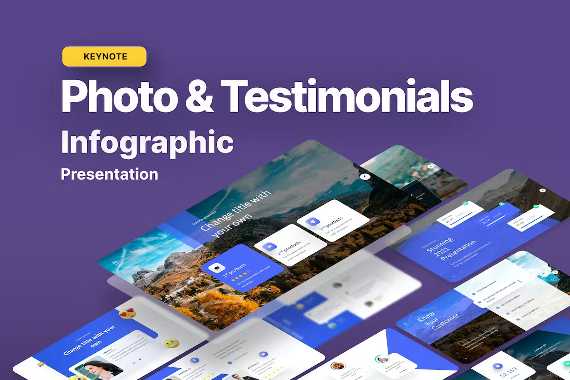 Photo Testimonials Gallery Keynote Template Template Free Download