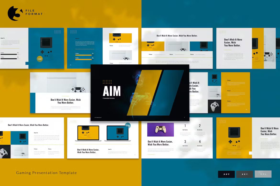 Aim Gaming Presentation Template Template Free Download