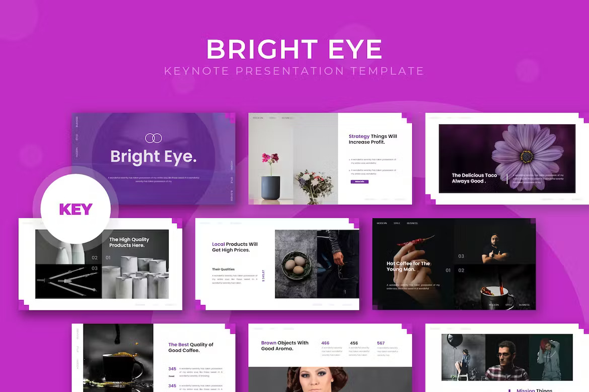 Bright Eye Keynote Template Template Free Download