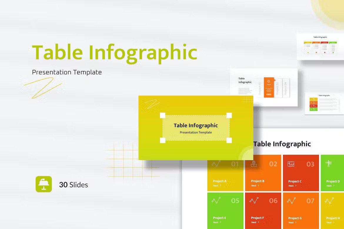 Table Infographic Presentation Keynote Template Free Download